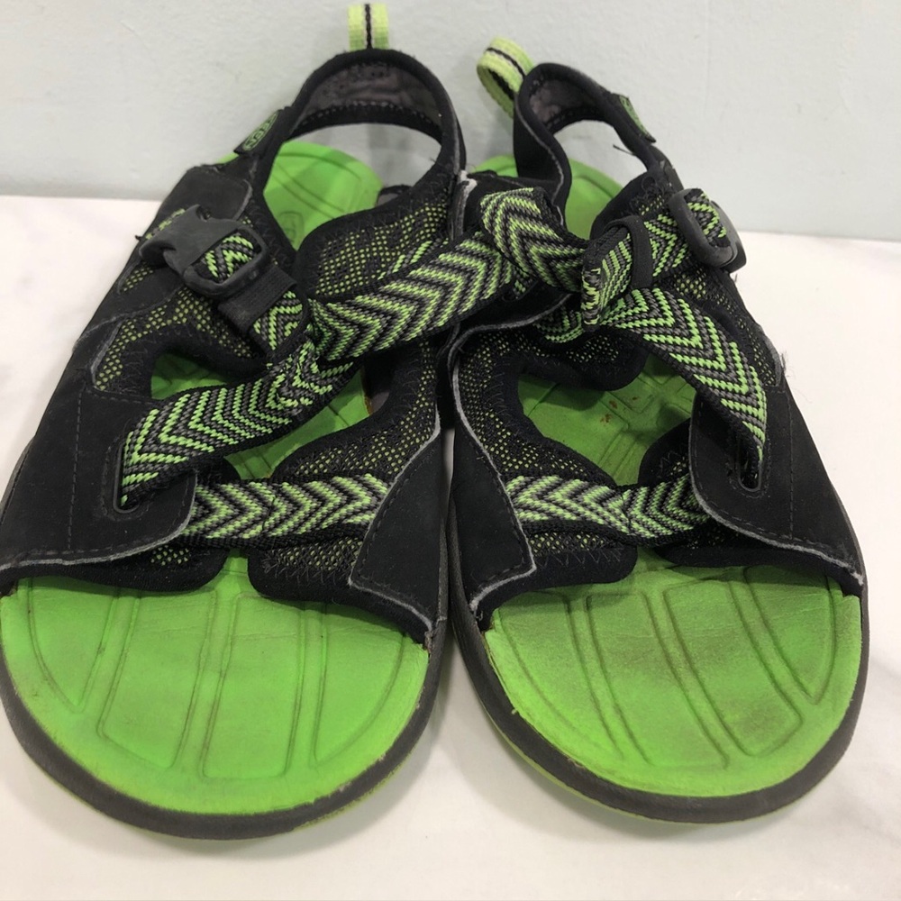 Kids Green Strappy Sport Sandals